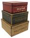 Boîtes en carton vintage, carrées, 3 pièces, boîtes souvenirs