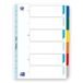 OXFORD Scheidingsbladen, neutraal, A4, 6 posities, kaartdikte 170 g, wit, 20 stuks