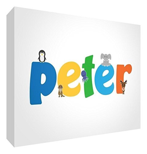 Little Helper Little Helper PETER-A6BLK-15DE Diamant gepolijst baby aandenken/token, gepersonaliseerd met jongensnaam, peter, medium, 10,5 x 15 x 2 cm