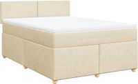 vidaXL Boxspringbed met matras, stof, crèmekleurig, 140x190 cm