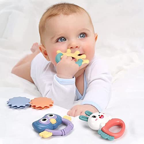 Anoudon Baby speelgoed rammelaar rammelaar baby 0-1 jaar oude baby 6 maanden oude baby tand strikken gift box set