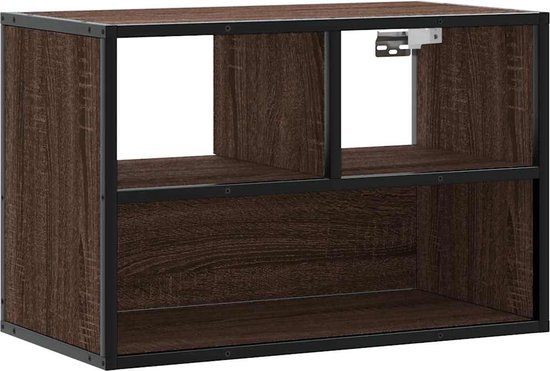 vidaXL Tv-meubel - 60x31x39,5 cm - Bewerkt Hout & Metaal - Bruin Eikenkleurig