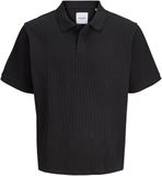 JACK&JONES JJEHARRISON STRUCTURE POLO SS LN Heren Polo Zwart S