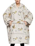 KFUBUO Draagbare deken hoodie voor volwassenen sherpa alle patronen kat oversized sweatshirt deken met zakken voor vrouwen