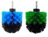 Brosse de ponçage pour perceuse Brosse conique - Jeu de 2 - Bleu et vert - Pour salle de bain, cuisine et douche