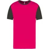 Proact Tweekleurig herenshirt jersey met korte mouwen Pink/Dark Grey - XL
