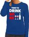 Bellatio Decorations Time to drink Wine dames trui blauw M