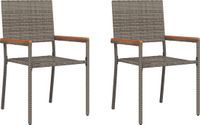vidaXL Tuinstapelstoelen 2 st grijs en bruin