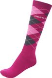 Horka Paardrijsokken Ruiten Fucsia Maat 39-42