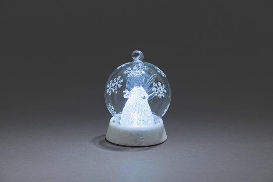 Konstsmide Kerstdecoratie LED Glasbol Engel - 8cm - Warm Wit