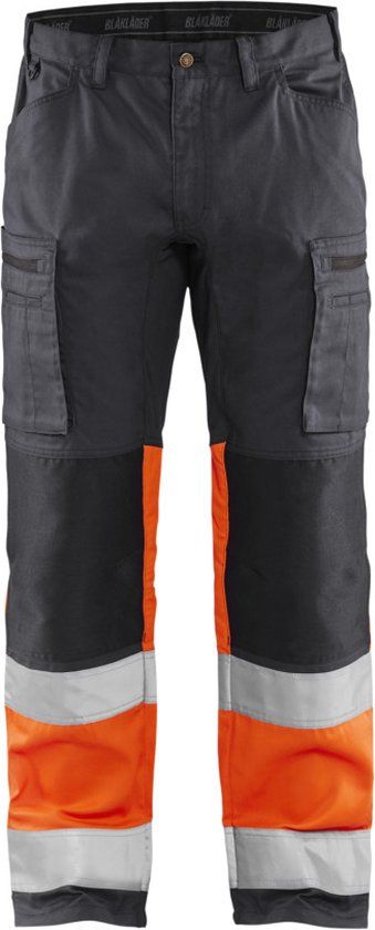 Blåkläder Werkbroek met stretch High Vis 1551-1811 - Medium Grijs/ High Vis Oranje - Maat 58