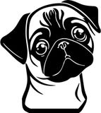 Woonfusion Muurdecoratie - Wanddecoratie - Dieren - Honden - Pug 1 - M - 30x40cm - Zwart