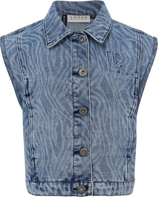 LOOXS 10sixteen Meisjes Gilet - Maat 176 - Blauw - 90% Katoen 10% Polyester