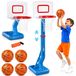 Panier de basket réglable en hauteur pour enfants de 3, 4, 5, 6, 7 et 8 ans, panier de basket et support pour tout-petits au bord de la piscine, jouets pour intérieur et extérieur et pour le jardin