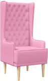 vidaXL Gecapitonneerde stoel met hoge rugleuning Roze Stof