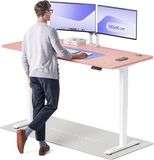 Desktronic HomePro Zit-sta Bureau Elektrisch In Hoogte Verstelbaar, 180x80 cm Wit/Roze