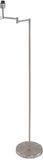 Mexlite Vloerlamp Bella 3407ST – metalen staallamp met draaibare en kantelbare zwenkarm, uitklapbaar, hoogte 135 cm, E27 fitting, tijdloos design voor binnengebruik