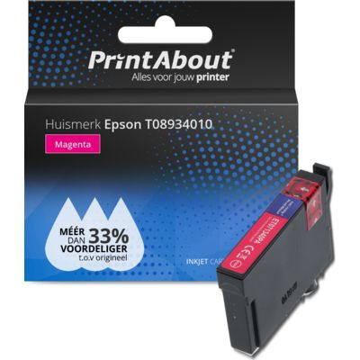 PrintAbout Huismerk Epson T08934010 Inktcartridge Magenta
