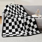 Plaid à carreaux, microfibre, doux, 127x177 cm