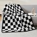 Plaid à carreaux, microfibre, doux, 127x177 cm