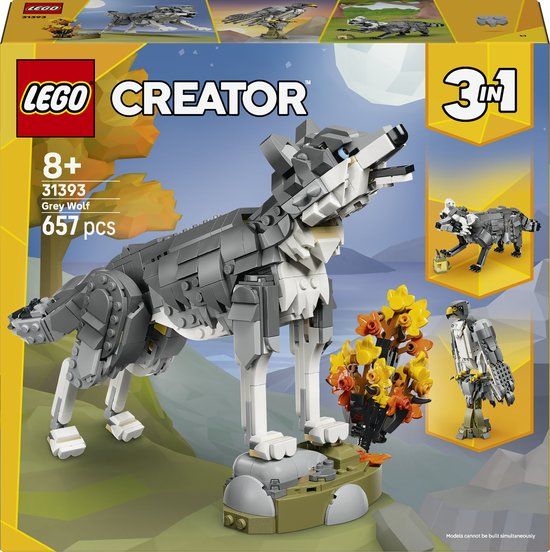 LEGO Creator 3-in-1 Bosdieren: Grijze Wolf Bouwset