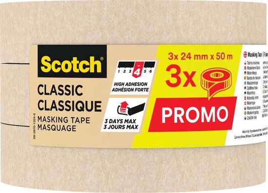 Scotch Classic Afplaktape - 24mm x 50m - Beige