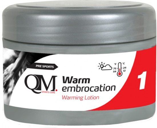 QM SPORTSCARE WARM EMBROCATION warming lotion warme zalf voor sporters en ook toepasbaar in geval van stijve spieren