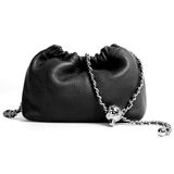Joryin Trendy Dumpling Women's Crossbody Bag - Evening Clutch Genuine Leather Hobo Cloud Purse, Black