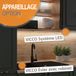 Vicco Fame-Line Cuisine une personne – 140 cm sans plan de travail Blanc style champêtre/blanc