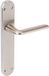 Emuca Klinken Sydney voor binnendeuren, met plaatje 43x250 mm, Aluminium en zamak, satijnnikkel, 1 set.