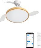 Create - Plafondventilator WIND CLEAR STUDIO Ø108cm Wit / Licht hout