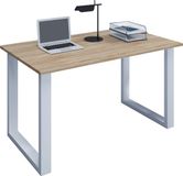 VCM Houten bureau Computerbureau Werkbureau Kantoormeubilair Lona U Aluminium Zilver