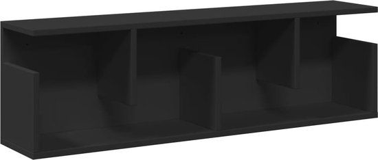 vidaXL Wandkast - 100x20x30 cm - Hout - Zwart