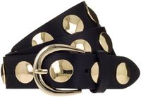 b.belt Leren riem Luna Gold Leather Belt W105 Black zwart