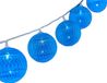 Krist+ LED Lichtslingers/lichtsnoeren - 2x - 10 led bolletjes - D4 cm - blauw mix - 200 cm - batterijen