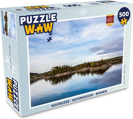 MuchoWow Puzzel Noordzee - Noorwegen - Bomen - Legpuzzel - Puzzel 500 stukjes - Sinterklaas cadeautjes - Sinterklaas voor grote kinderen