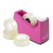 Rapesco 1621 Plakbandhouder 300 met 4 Rollen Plakband, Donkerroze