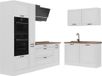 Vicco Hoekkeuken R-Line, Wit landelijk/Wit, 230 x 120 cm zonder werkblad