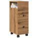 Maison Exclusive - Armoire de salle de bain étroite avec roulettes Chêne artisanal Matériau dérivé du bois