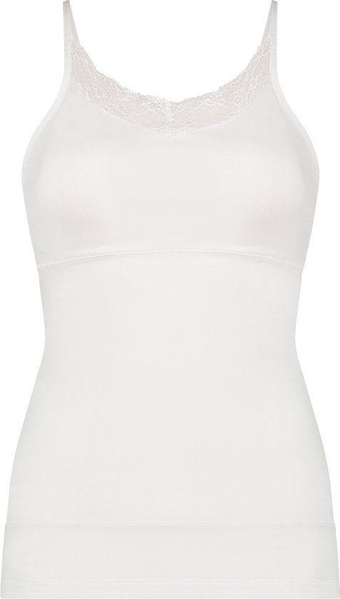 Ten Cate Basics Spaghetti Top met Kant - Wit - Maat L