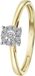 Lucardi Dames Ring met 10 diamanten 0,08ct - Ring - Cadeau - 14 Karaat Goud - Geelgoud