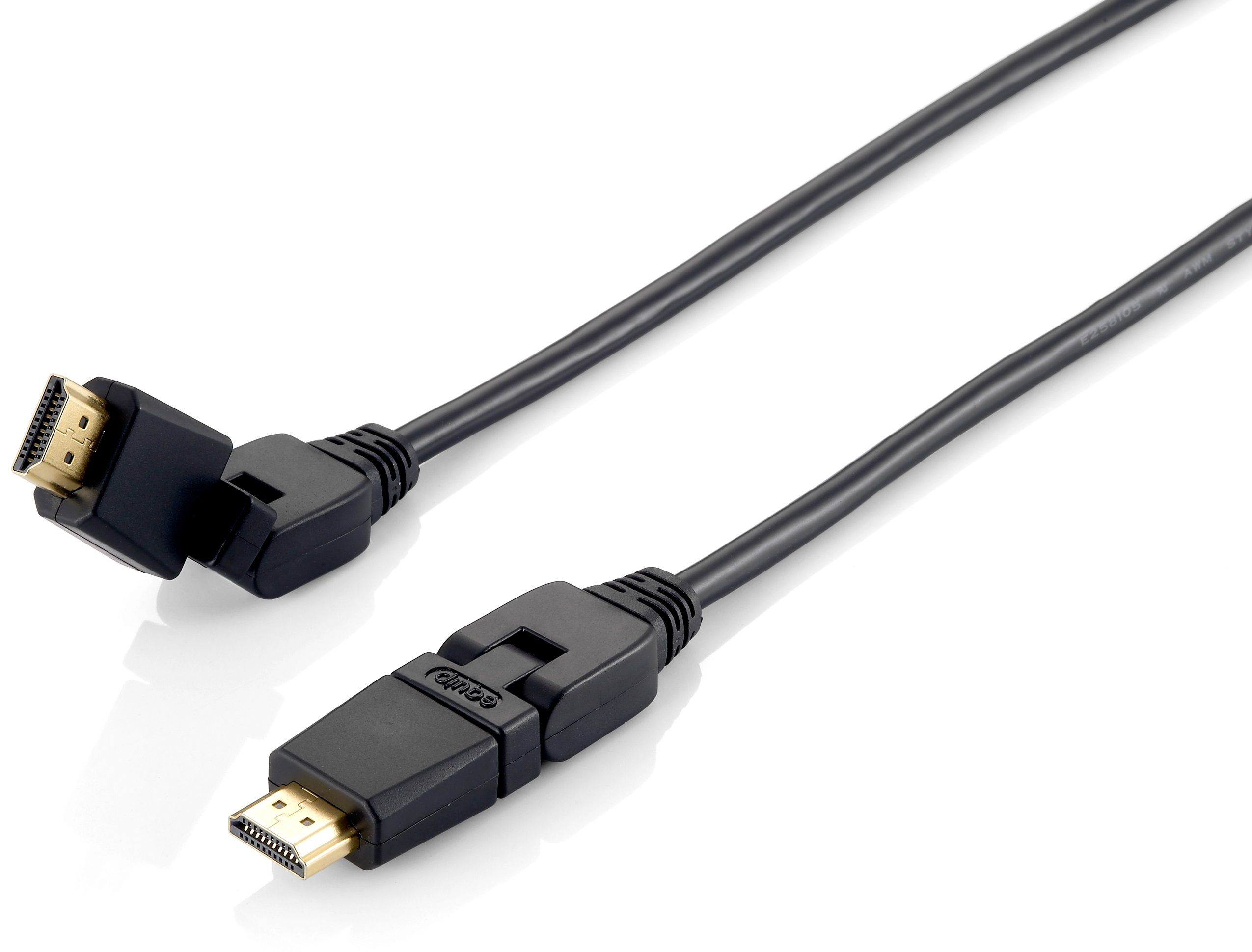 Equip HDMI 2.0 Cable - 1m - Swivel Connectors - 4K/60Hz - Black