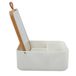 Spirella Alais Make-upspiegel, make-upspiegel met opbergruimte voor make-up, cosmetica, tafelspiegel van bamboe, wit-natuur