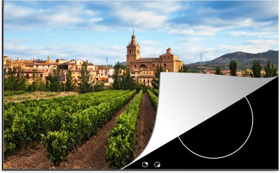 KitchenYeah® Inductie beschermer 77x51 cm - Wijngaard voor een kasteel - Inductie beschermer