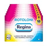Regina Toiletpapierrollen, 42 maxi-rollen, 500 vellen, 2-laags, optimale lengte, verpakking van 50% gerecycled kunststof, 100% FSC-gecertificeerd papier
