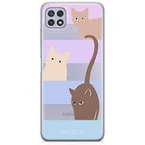 ERT GROUP mobiel telefoonhoesje voor Samsung A22 5G origineel en officieel erkend Babaco patroon Cats 014 optimaal aangepast aan de vorm van de mobiele telefoon, gedeeltelijk bedrukt