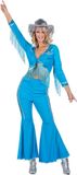 Wilbers Western Verkleedset Franjes Dames Azur Bleu - Maat XXL
