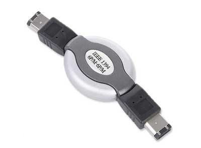 Gembird Compact retractable FireWire IEEE1394 cable 6PM to 6PM gold plated connectors