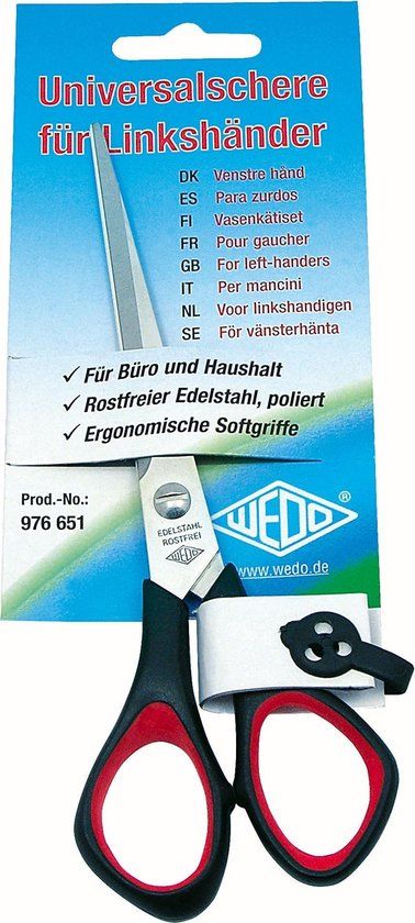 Wedo universele schaar voor linkshandigen, puntig, lengte: 160 mm
