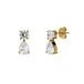 Lucardi Dames Stainless steel oorknoppen met zirkonia voor dames - Oorbellen - Staal - Goudkleurig